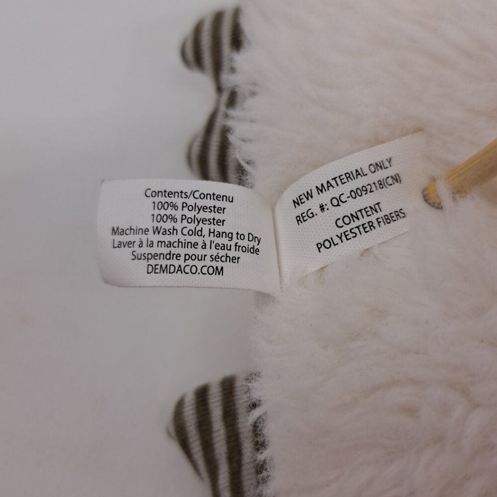 White Sheep Puppet Plush Demdaco Striped Ears Toy Nursery Rhyme 2020 Stuffed - Picture 13 of 14